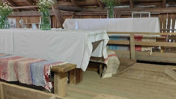 Outdoor banquet area