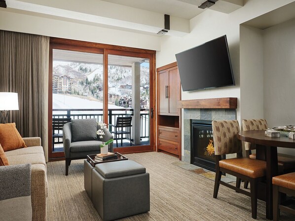 Smart TV, fireplace, video games, table football