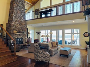 Smart TV, fireplace, video games, DVD player