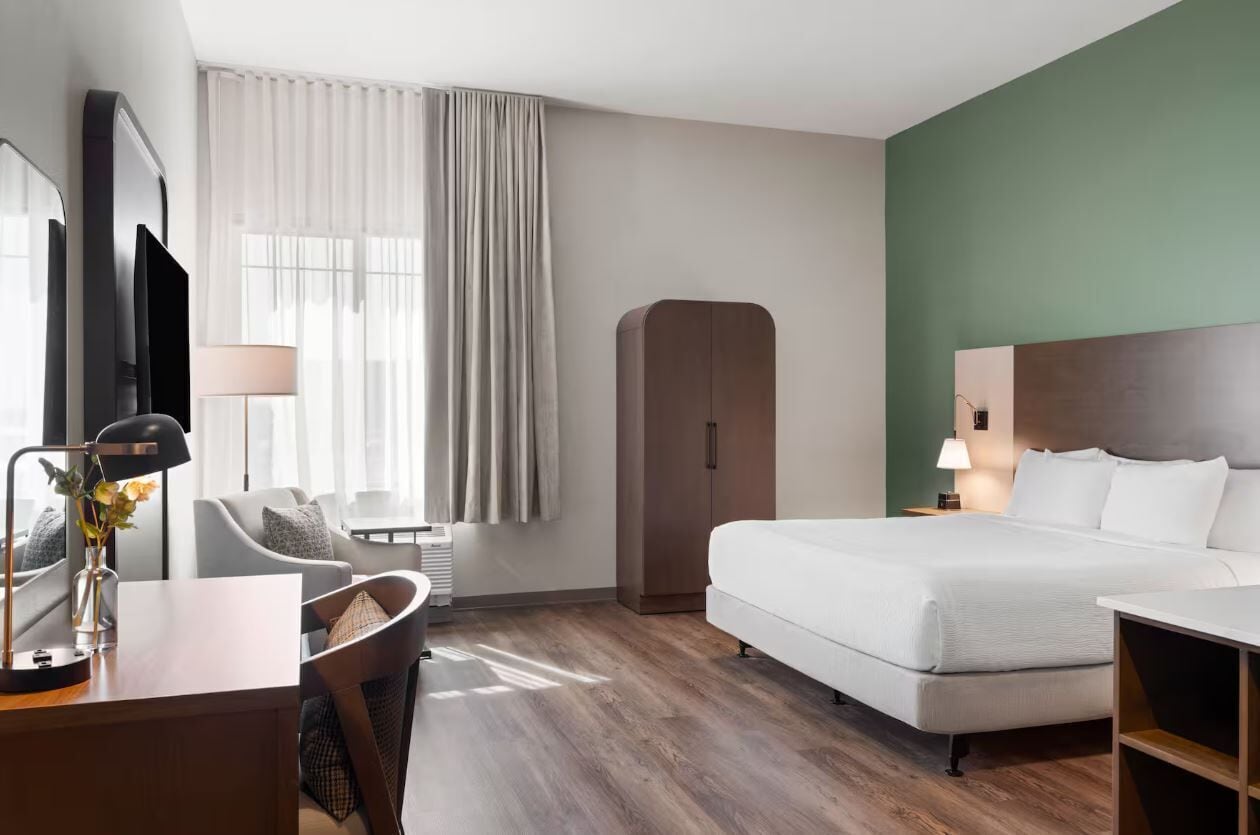 Blackout curtains, iron/ironing board, free WiFi, bed sheets