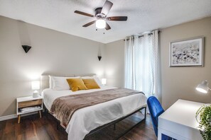 2 bedrooms, iron/ironing board, WiFi, bed sheets