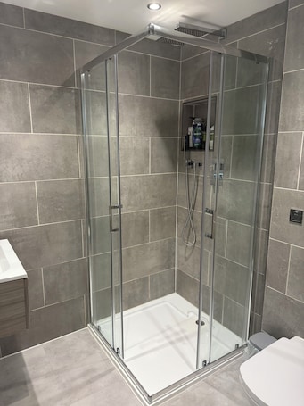 Shower, hair dryer, towels, soap. Bright West End Flat | 3-Min Walk to Subway | Park Views