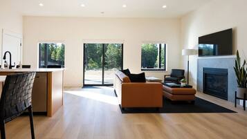 Televisión, chimenea