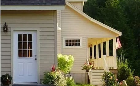 Exterior detail. Warm & Cozy Studio Cabin — Cooperstown, NY