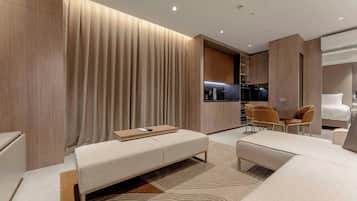 Suite, 1 Bedroom, City View | Living room | 55-inch Smart TV with digital channels