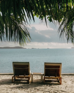 Private beach, white sand, scuba diving, snorkeling
