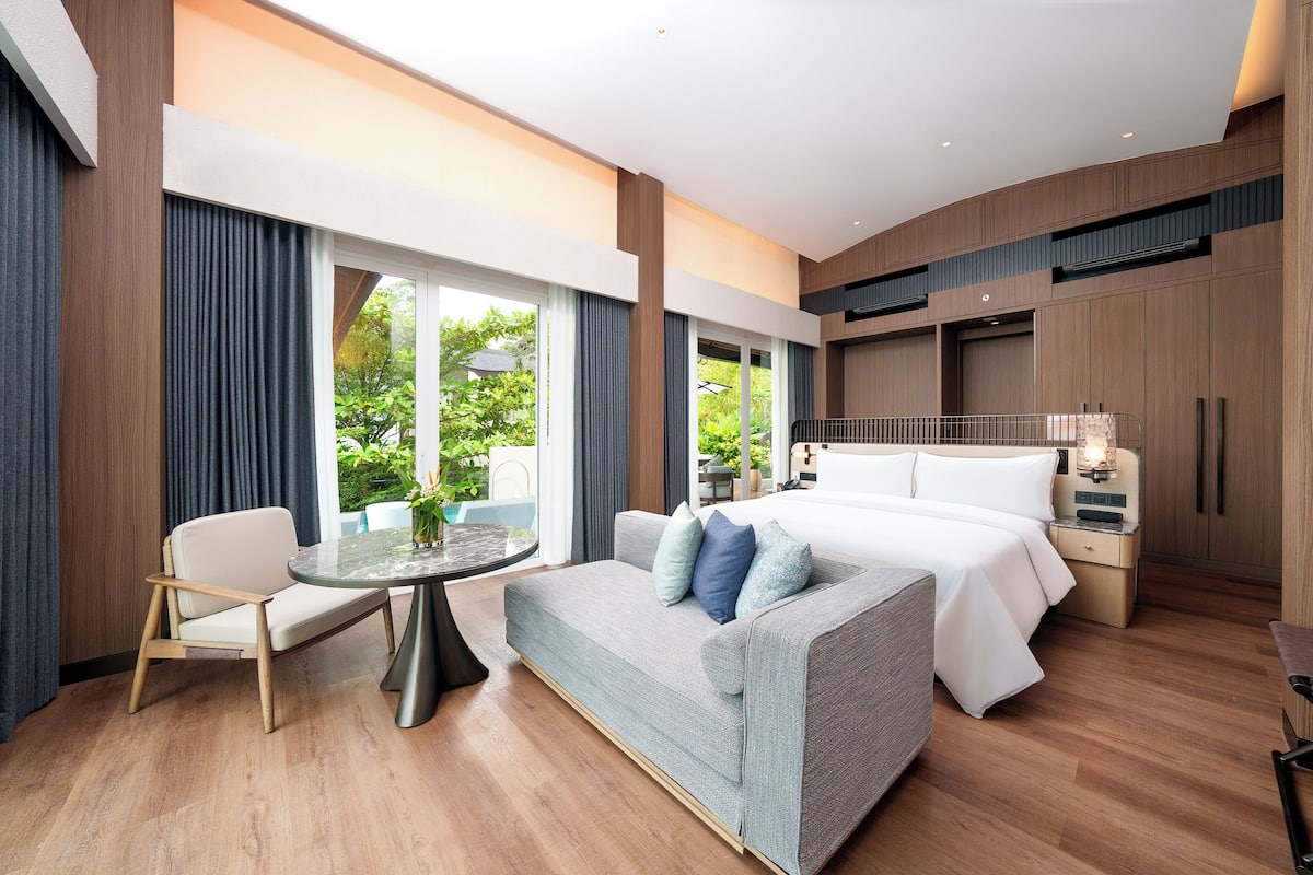 Huvila, 1 makuuhuone, osittainen valtamerinäköala | Yksilöllisesti sisustettu, yksilöllisesti kalustettu, työpöytä