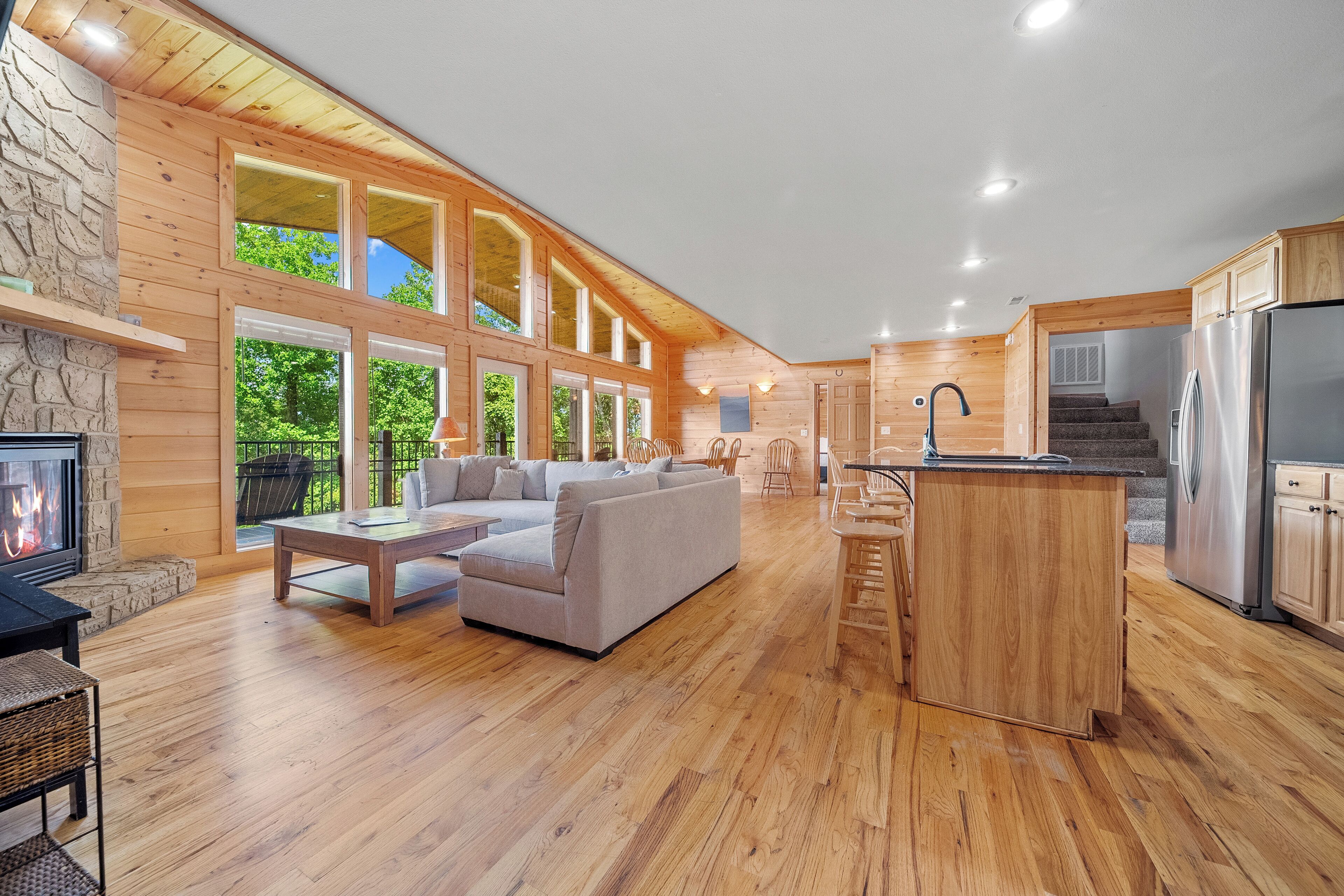 Smart TV, fireplace, video games