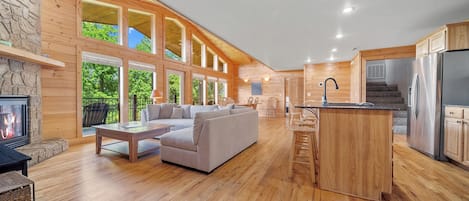 Smart TV, fireplace, video games