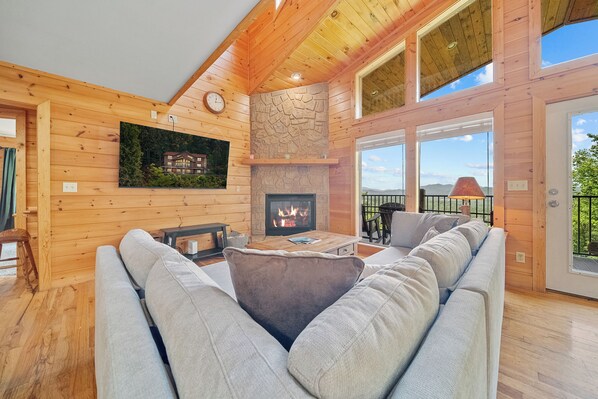 Smart TV, fireplace, video games