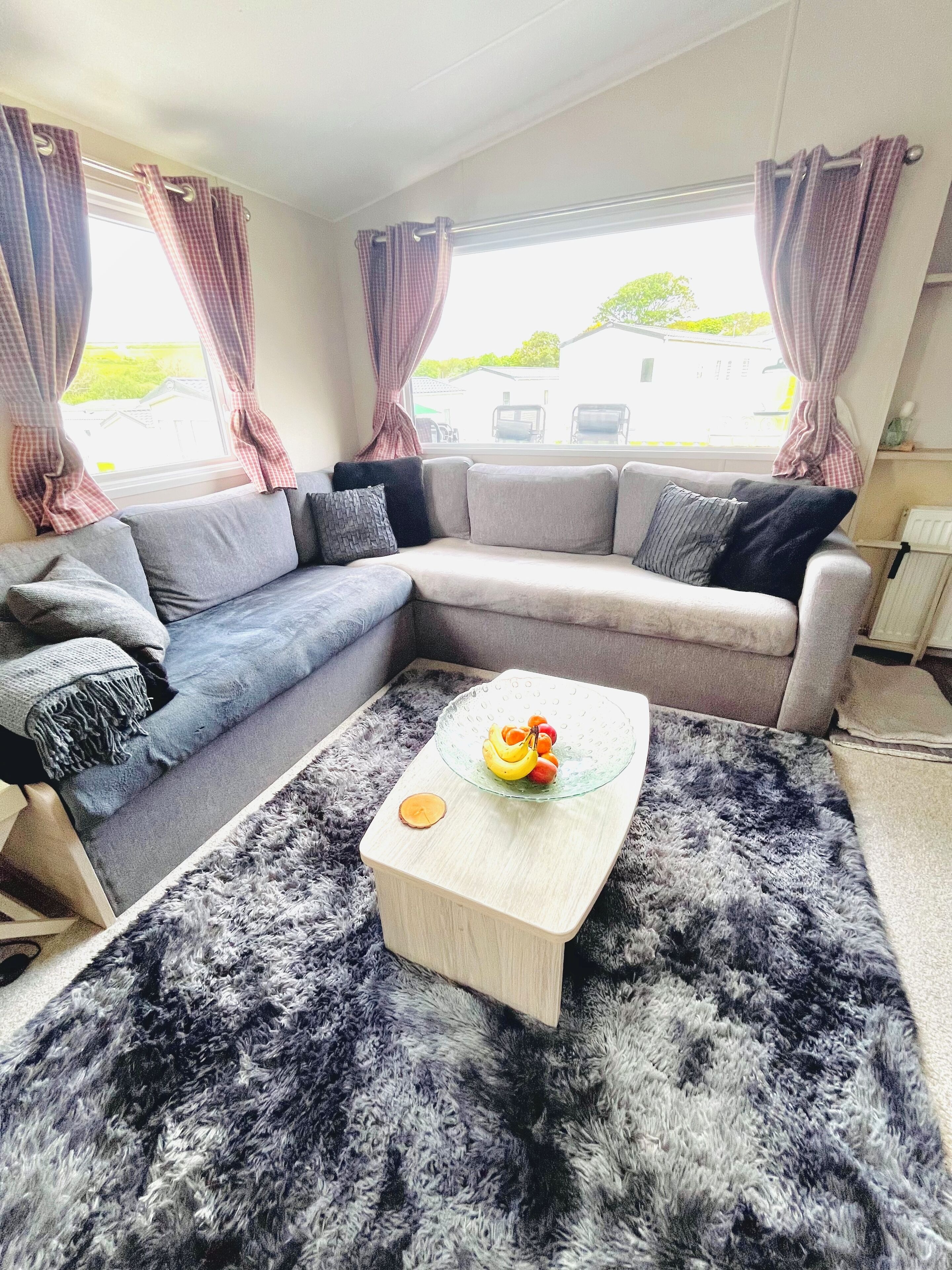 TV connectée, cheminée, lecteur de DVD, livres