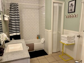 Hair dryer, towels