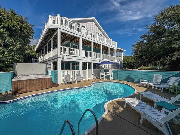 Et oppvarmet basseng