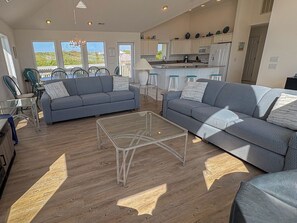 TV, ping pong - Debits & Credits - 6 BR Semi-Oceanfront home in Southern Shores w/Private Pool & Hot Tub (Southern Shores)