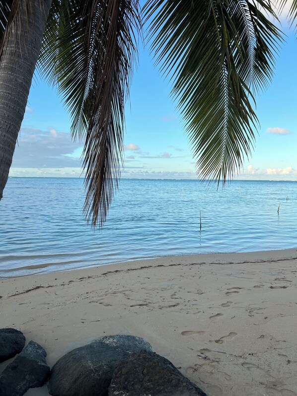 Beach nearby, sun loungers, beach towels