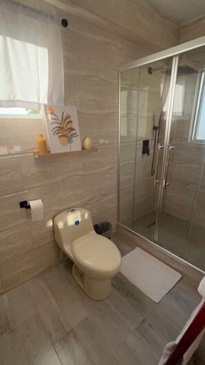 Dusche, Handtücher, Seife, Toilettenpapier