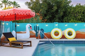 Piscine extérieure, piscine chauffée