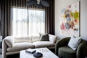 TV connectée, cheminée, livres