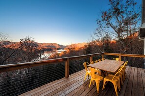 Outdoor dining - Lake-View Family Retreat, Sleeps 15, Hot Tub, Game Rm, Fire Pit (Lake Lure)