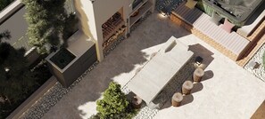 Outdoor dining - Beachfront ``Blue Wave SPA Villa`` in a Private Villa Resort (Durrës)