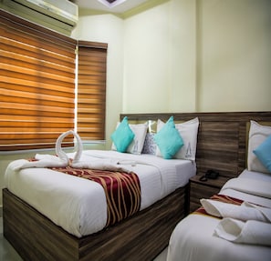 Allergitestet sengetøy, skrivebord og ekstrasenger (mot et tillegg)