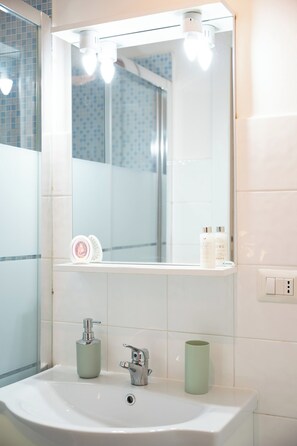 Dusche, Haartrockner, Bidet, HandtĂŒcher