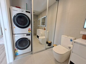 Hair dryer, towels