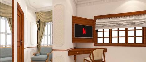 Memory foam beds, desk, laptop workspace, free WiFi