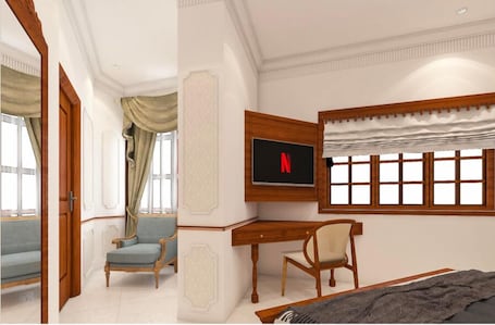 Memory foam beds, desk, laptop workspace, free WiFi