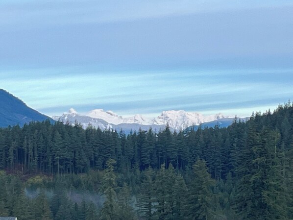 A mountainous landscape with dense forests and snow-capped peaks. - Cozy Peaks & Waters: family-friendly, kitchen, near golf, hiking & fishing (Kent)