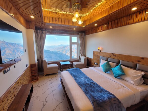 Quarto premium, vista para a montanha | Roupas de cama premium