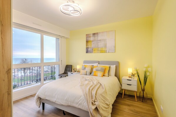 2 bedrooms, desk, iron/ironing board, travel cot