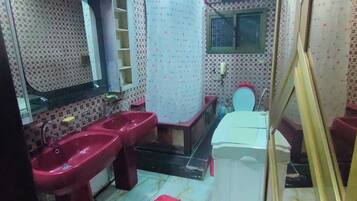 Deluxe Apartment, City View | Bathroom | Combined shower/tub, free toiletries, slippers, towels