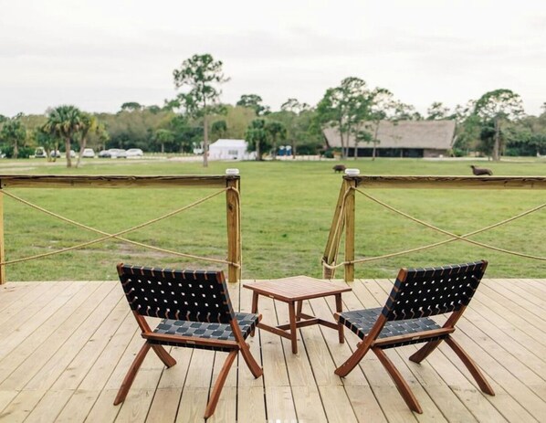 Comfort-Ferienhütte, Gartenblick | Terrasse/Patio