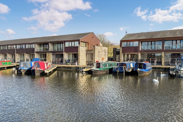 View of 16 Swan House and the marina from the canal path | Swan House, Carnforth