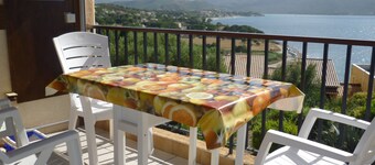 F3 duplex with loggia beach 3 min walk, panoramic sunset view