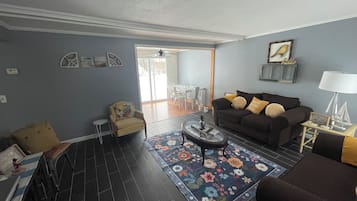 TV connectée, cheminée, jeux vidéo, lecteur de DVD