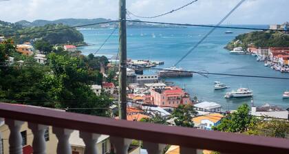 The Pink House Overlooking with the Carenage. Features 2 Person Jacuzzi Tub.