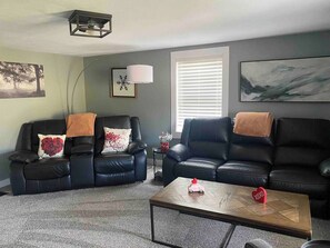 Smart TV, fireplace, table football