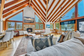 TV, fireplace, offices, printers