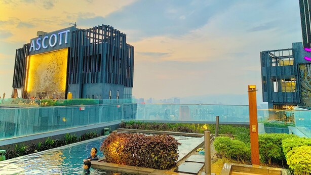 A modern building with the name 'ASCOTT' prominently displayed. - Star Sky Park KLCC (Kuala Lumpur)