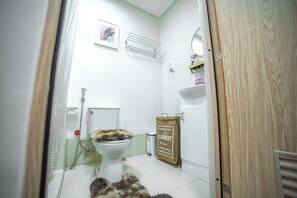 Towels, soap, toilet paper