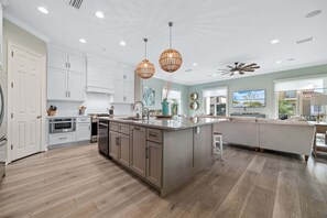 Fridge, microwave, oven, stovetop - Ocean View Oasis: Pool, Boardwalk & Gulf Access! (Gulf Shores)