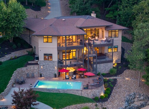 Luxury Lakefront Home with Heated Pool and Protected Cove