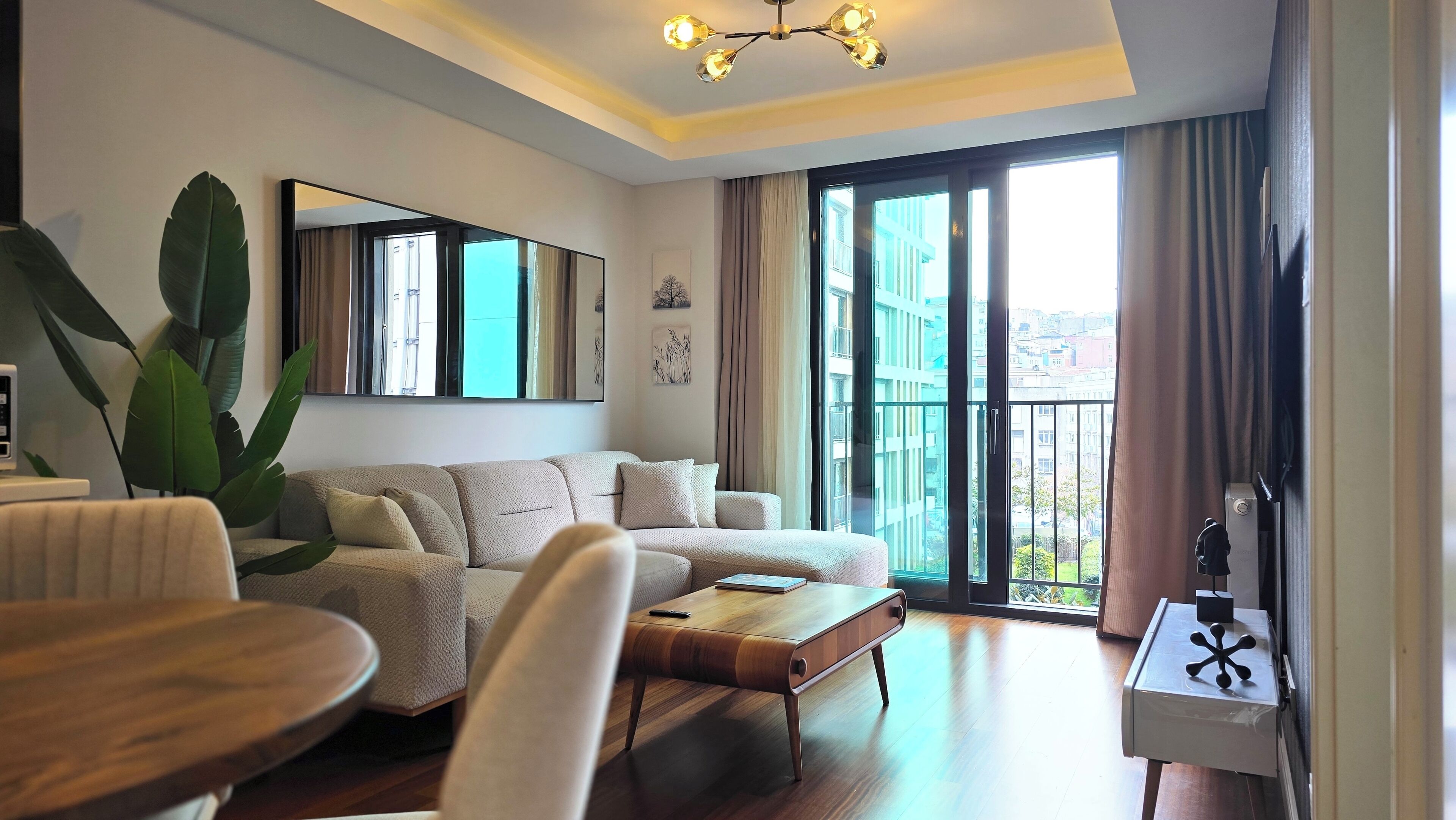 Classic Apartment, 1 Bedroom | Living area | Smart TV, computer monitors