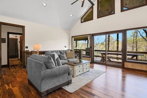 Smart TV, fireplace, stereo