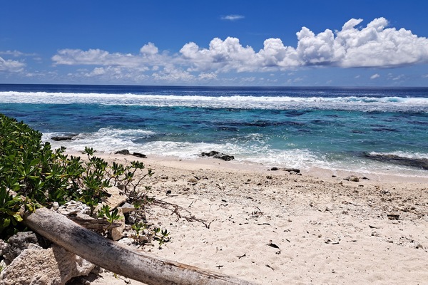 Una playa cerca, sillas reclinables de playa, toallas de playa