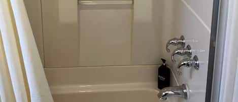 Bidet, towels, soap, toilet paper
