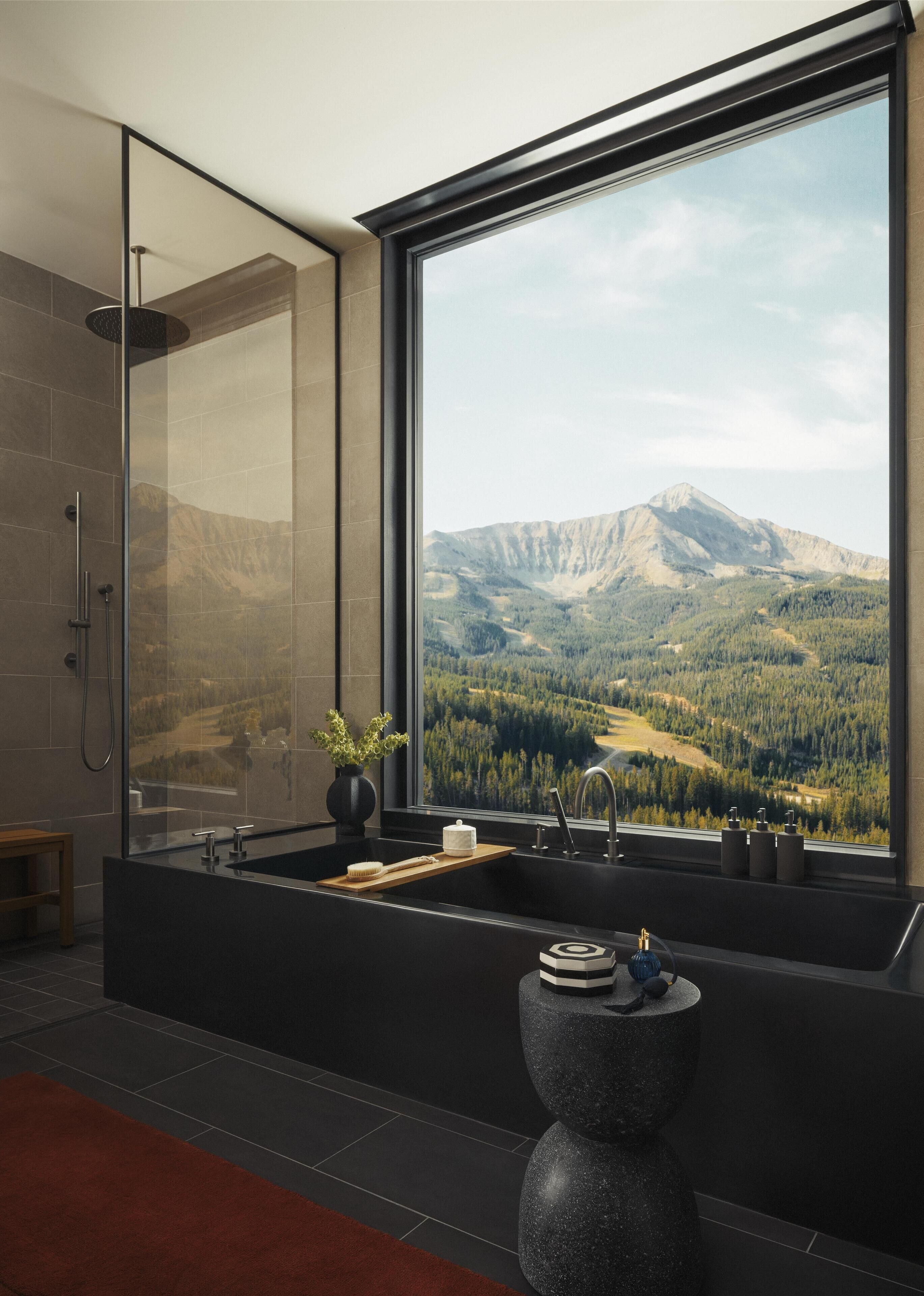 Luxury Suite (Big Sky) | Bathroom | Separate bathtub and shower, deep-soaking bathtub, rainfall showerhead