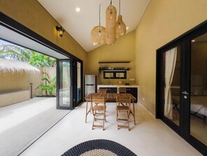 Villa, 2 Bedrooms, Pool View | Private kitchen | Fridge, stovetop, griddle, cookware/dishes/utensils